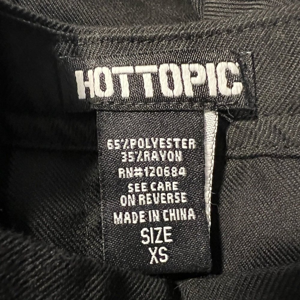 Vintage 00s Hot Topic Pleated Mini Skirt XS Black Buckles Goth Witchcore 24 x 16 - Picture 5 of 6